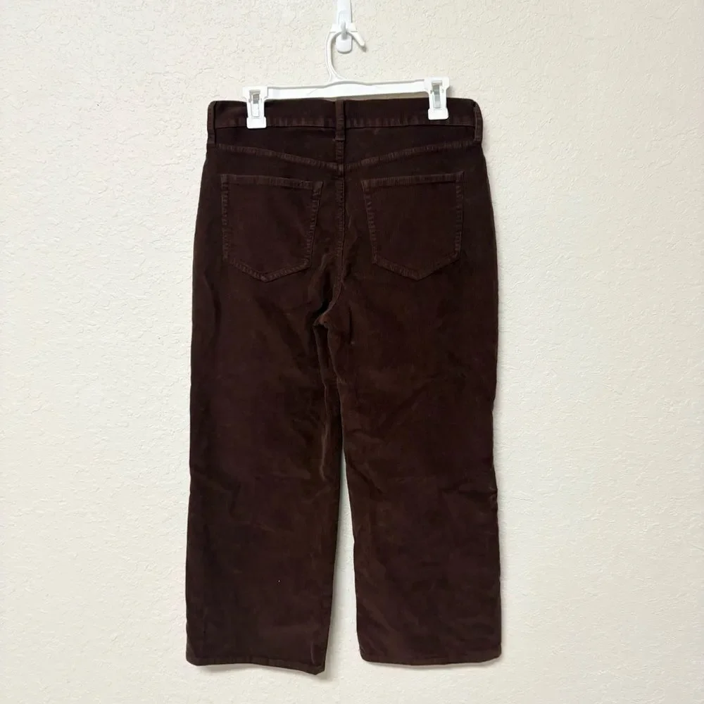 J.Crew Cropped Wide Leg Corduroy Pants Women’s Size 29P Brown High Rise